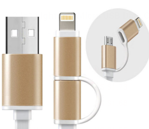 2 In 1 Lightning  Micro USB Data Cable for samsung and iPhone